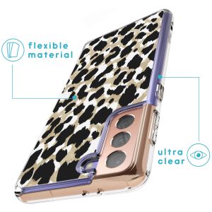 iMoshion Coque Design Samsung Galaxy S21 Plus - Léopard / Noir