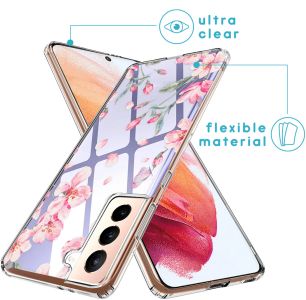 iMoshion Coque Design Samsung Galaxy S21 - Fleur - Rose