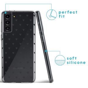 iMoshion Coque Design Samsung Galaxy S21 - Cœurs - Noir