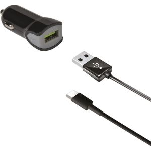 Celly USB Car Charger + câble USB-C - 2,4A