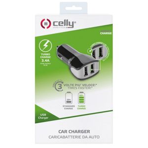 Celly Dual USB Car Charger - 3,4A - Noir