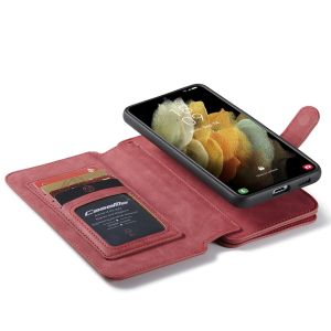 CaseMe Étui luxe 2-en-1 à rabat Samsung Galaxy S21 - Rouge