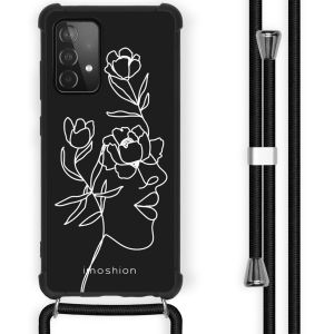iMoshion Coque Design avec cordon Samsung Galaxy A52(s) (5G/4G) - Woman Flower Black