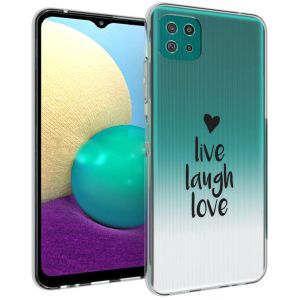 iMoshion Coque Design Galaxy A22 (5G) - Live Laugh Love - Noir