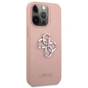 Guess Coque 4G Metal Logo Saffiano iPhone 13 Pro - Rose