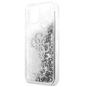 Guess Coque 4G Logo Liquid Glitter iPhone 13 Mini - Silver