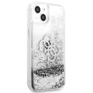 Guess Coque 4G Logo Liquid Glitter iPhone 13 Mini - Silver