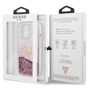 Guess Coque 4G Logo Liquid Glitter iPhone 13 Pro - Pink