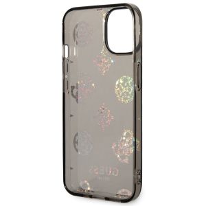 Guess Coque Peony Glitter iPhone 14 - Noir