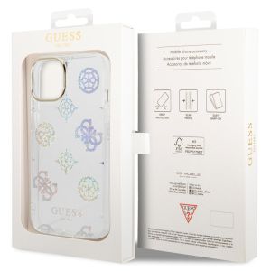 Guess Coque Peony Glitter iPhone 14 - Blanc