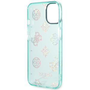Guess Coque Peony Glitter iPhone 14 - Turquoise