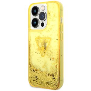 Guess Coque Liquid Glitter iPhone 14 Pro - Jaune