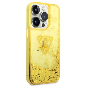 Guess Coque Liquid Glitter iPhone 14 Pro - Jaune