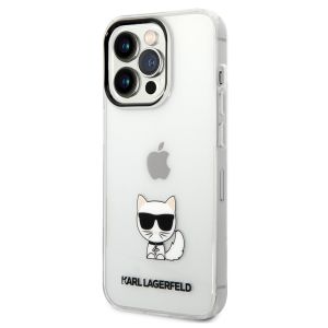 Karl Lagerfeld Coque arrière rigide Choupette iPhone 14 Pro - Transparent