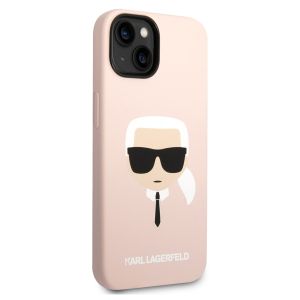 Karl Lagerfeld Coque arrière Karl's Head Liquid Silicone MagSafe iPhone 14 - Rose