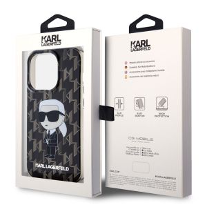 Karl Lagerfeld Coque rigide Monogram iPhone 15 Pro - Noir