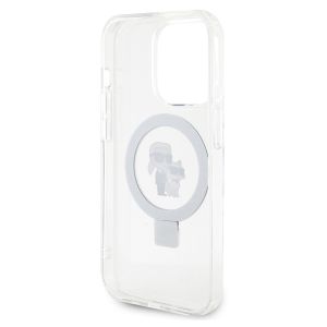 Karl Lagerfeld Coque rigide Ringstand MagSafe Karl & Choupette iPhone 15 Pro - Transparent