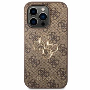 Guess Coque 4G Metal Logo Backcover iPhone 15 Pro - Brun
