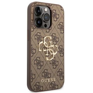 Guess Coque 4G Metal Logo Backcover iPhone 15 Pro - Brun