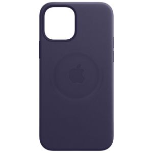 Apple Coque Leather MagSafe iPhone 12 (Pro) - Deep Violet