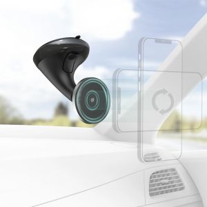 Hama ﻿MagLock 360° Car Holder - Support téléphone pour voiture - MagSafe - Pare-brise - Noir