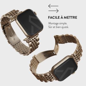 Burga Bracelet en acier Apple Watch Series 1-9 / SE / Ultra (2) - 42/44/45/49mm - Chic Royal - Dorée