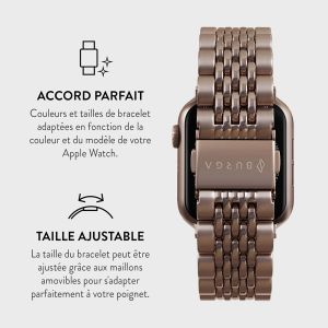 Burga Bracelet en acier Apple Watch Series 1-9 / SE / Ultra (2) - 42/44/45/49mm - Chic Royal - Rose Dorée