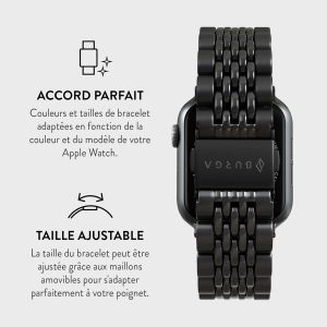 Burga Bracelet en acier Apple Watch Series 1-9 / SE / Ultra (2) - 42/44/45/49mm - Chic Royal - Noir