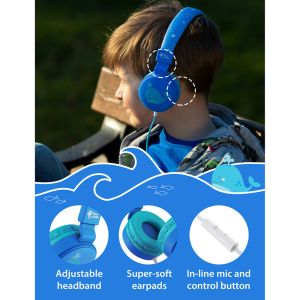 Planet Buddies ﻿Écouteurs pour enfants - Baleine