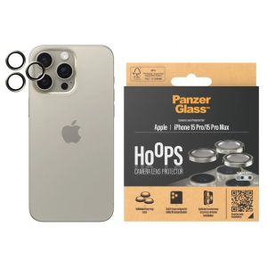 PanzerGlass Protection d'écran camera Hoop Optic Rings iPhone 15 Pro / 15 Pro Max - Natural Metal