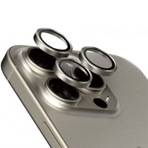 PanzerGlass Protection d'écran camera Hoop Optic Rings iPhone 15 Pro / 15 Pro Max - Natural Titanium