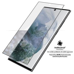 PanzerGlass Protection d'écran en verre trempé Case Friendly Anti-bactéries Samsung Galaxy S22 Ultra - Noir