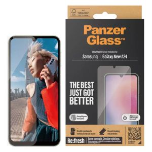 PanzerGlass ﻿Film de protection d'écran anti-bactérien Refresh Ultra-Wide Fit avec applicateur Samsung Galaxy A25