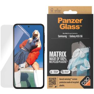 PanzerGlass ﻿Protection d'écran Matrix Recycled Ultra-Wide Fit Anti-bactérienne avec applicateur Samsung Galaxy A55