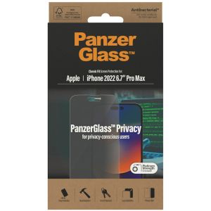PanzerGlass Protection d'écran Privacy en verre trempé Case Friendly Anti-Bacterial iPhone 14 Pro Max