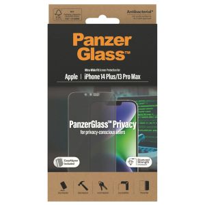 PanzerGlass ﻿Protection d'écran Privacy Ultra-Wide Fit Anti-bactérienne avec applicateur iPhone 14 Plus / iPhone 13 Pro Max