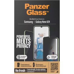 PanzerGlass ﻿Protection d'écran Privacy Ultra-Wide Fit Anti-bactérienne avec applicateur Samsung Galaxy A25