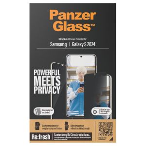 PanzerGlass ﻿Protection d'écran Privacy Ultra-Wide Fit Anti-bactérienne avec applicateur Samsung Galaxy S24