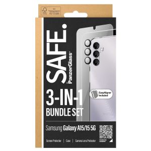 PanzerGlass ﻿Pack 3-en-1 Safe - Coque + protection d'écran + protection de caméra Samsung Galaxy A15 (5G/4G)