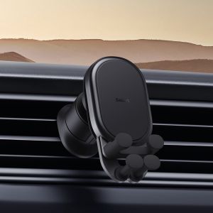 Baseus Stable Gravitational - Support de téléphone pour voiture - Charge sans fil 15 W - Grille d'aération - Noir