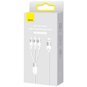 Baseus StarSpeed ​​​​Series câble de charge rapide 3-en-1 - USB-A vers USB-C / Lightning / Micro-USB - 1,2 mètres - Blanc