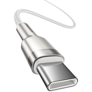 Baseus Cafule Series câble USB-C vers USB-C - Métal - 100 Watt - 1 mètre - Blanc