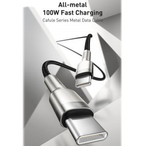 Baseus Cafule Series câble USB-C vers USB-C - Métal - 100 Watt - 2 mètres - Blanc