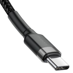 Baseus Cafule Series câble de charge rapide USB-C vers USB-C - 60 Watt - 1 mètre - Noir