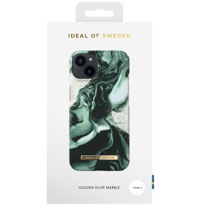 iDeal of Sweden Coque Fashion iPhone 13 - Golden Olive Marble