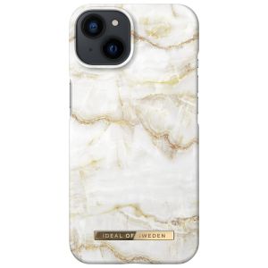 iDeal of Sweden Coque Fashion iPhone 13 - Golden Pearl Marble