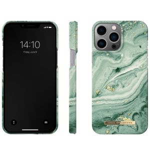 iDeal of Sweden Coque Fashion iPhone 13 Pro Max - Mint Swirl Marble
