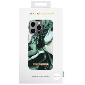 iDeal of Sweden Coque Fashion iPhone 13 Pro - Golden Olive Marble