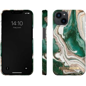 iDeal of Sweden Coque Fashion iPhone 14 - Golden Jade Marble