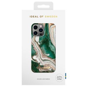 iDeal of Sweden Coque Fashion iPhone 14 Pro Max - Golden Jade Marble